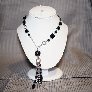 Chic Black Beaded Necklace